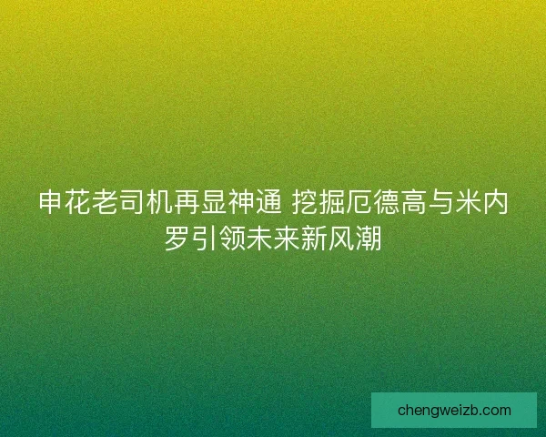 申花老司机再显神通 挖掘厄德高与米内罗引领未来新风潮