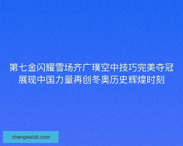 第七金闪耀雪场齐广璞空中技巧完美夺冠展现中国力量再创冬奥历史辉煌时刻